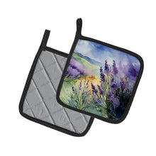 Load image into Gallery viewer, Lavender in Watercolor Pot Holders - Set of 2 Decorative Kitchen Helpers | Made in the USA