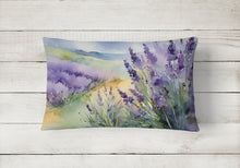Load image into Gallery viewer, Lavender in Watercolor Fabric Decorative Pillow