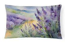 Load image into Gallery viewer, Lavender in Watercolor Fabric Decorative Pillow