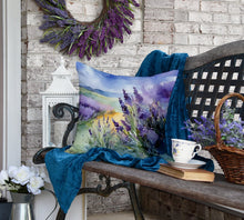 Load image into Gallery viewer, Lavender in Watercolor Throw Pillow