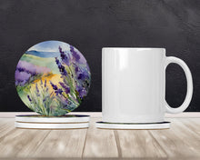Load image into Gallery viewer, Lavender in Watercolor Large Sandstone Coasters Pack of 4