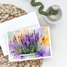 Load image into Gallery viewer, Lavender in Watercolor Greeting Cards -  Blank Note Cards – 8-Pack of Artist-Designed Cards with Envelopes