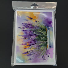 Load image into Gallery viewer, Lavender in Watercolor Greeting Cards -  Blank Note Cards – 8-Pack of Artist-Designed Cards with Envelopes