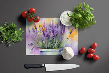 Load image into Gallery viewer, Lavender in Watercolor Glass Cutting Boards – Durable, Decorative Kitchen Art Large