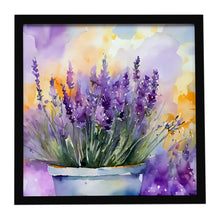 Load image into Gallery viewer, Lavender in Watercolor Framed Metal Print