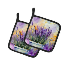 Load image into Gallery viewer, Lavender in Watercolor Pot Holders - Set of 2 Decorative Kitchen Helpers | Made in the USA