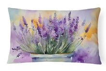 Load image into Gallery viewer, Lavender in Watercolor Fabric Decorative Pillow