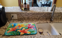 Load image into Gallery viewer, Lilies in Watercolor Dish Drying Mat