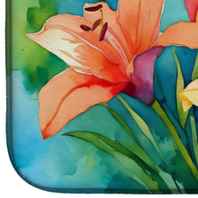 Load image into Gallery viewer, Lilies in Watercolor Dish Drying Mat