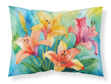 Load image into Gallery viewer, Lilies in Watercolor Fabric Standard Pillowcase – Artistic Decorative Front, White Back