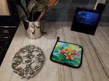Load image into Gallery viewer, Lilies in Watercolor Pot Holders - Set of 2 Decorative Kitchen Helpers | Made in the USA