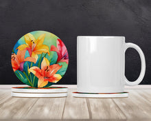Load image into Gallery viewer, Lilies in Watercolor Large Sandstone Coasters Pack of 4