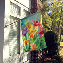 Load image into Gallery viewer, Lilies in Watercolor House Flag