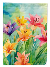 Load image into Gallery viewer, Lilies in Watercolor House Flag