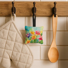 Load image into Gallery viewer, Lilies in Watercolor Hanging Square Fabric Ornament 3.5 × 3.5