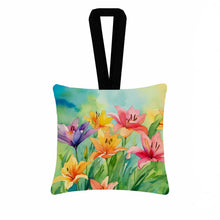 Load image into Gallery viewer, Lilies in Watercolor Hanging Square Fabric Ornament 3.5 × 3.5