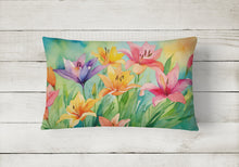 Load image into Gallery viewer, Lilies in Watercolor Fabric Decorative Pillow