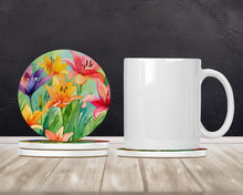 Load image into Gallery viewer, Lilies in Watercolor Large Sandstone Coasters Pack of 4