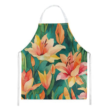 Load image into Gallery viewer, Lilies in Watercolor Apron – Artist-Designed Kitchen, BBQ &amp; Craft Apron