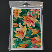 Load image into Gallery viewer, Lilies in Watercolor Greeting Cards -  Blank Note Cards – 8-Pack of Artist-Designed Cards with Envelopes