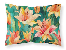 Load image into Gallery viewer, Lilies in Watercolor Fabric Standard Pillowcase – Artistic Decorative Front, White Back