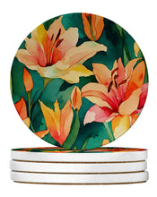 Load image into Gallery viewer, Lilies in Watercolor Large Sandstone Coasters Pack of 4
