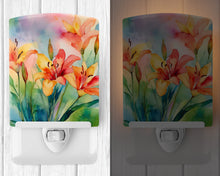 Load image into Gallery viewer, Lilies in Watercolor Ceramic Night Light