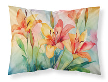 Load image into Gallery viewer, Lilies in Watercolor Fabric Standard Pillowcase – Artistic Decorative Front, White Back