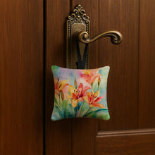 Load image into Gallery viewer, Lilies in Watercolor Hanging Square Fabric Ornament 3.5 × 3.5