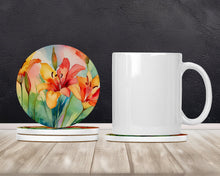 Load image into Gallery viewer, Lilies in Watercolor Large Sandstone Coasters Pack of 4