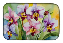 Load image into Gallery viewer, Orchids in Watercolor Dish Drying Mat