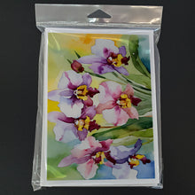 Load image into Gallery viewer, Orchids in Watercolor Greeting Cards -  Blank Note Cards – 8-Pack of Artist-Designed Cards with Envelopes