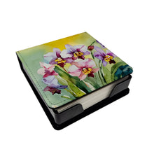 Load image into Gallery viewer, Orchids in Watercolor PU Leather Note Paper Holder