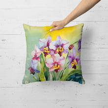 Load image into Gallery viewer, Orchids in Watercolor Throw Pillow