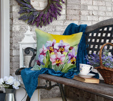 Load image into Gallery viewer, Orchids in Watercolor Throw Pillow