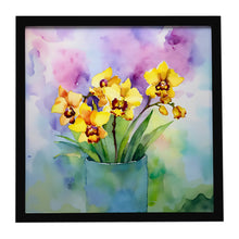 Load image into Gallery viewer, Orchids in Watercolor Framed Metal Print