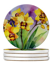 Load image into Gallery viewer, Orchids in Watercolor Large Sandstone Coasters Pack of 4
