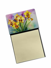 Load image into Gallery viewer, Orchids in Watercolor Sticky Note Holder- Refiilable Desk Accessory Note Pad