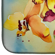 Load image into Gallery viewer, Orchids in Watercolor Dish Drying Mat