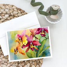 Load image into Gallery viewer, Orchids in Watercolor Greeting Cards -  Blank Note Cards – 8-Pack of Artist-Designed Cards with Envelopes