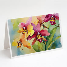 Load image into Gallery viewer, Orchids in Watercolor Greeting Cards -  Blank Note Cards – 8-Pack of Artist-Designed Cards with Envelopes