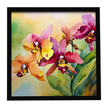 Load image into Gallery viewer, Orchids in Watercolor Framed Metal Print
