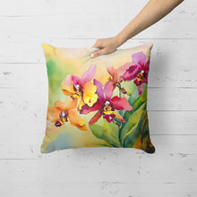 Load image into Gallery viewer, Orchids in Watercolor Throw Pillow