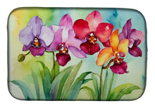 Load image into Gallery viewer, Orchids in Watercolor Dish Drying Mat