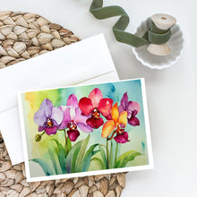 Load image into Gallery viewer, Orchids in Watercolor Greeting Cards -  Blank Note Cards – 8-Pack of Artist-Designed Cards with Envelopes
