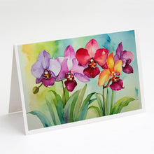 Load image into Gallery viewer, Orchids in Watercolor Greeting Cards -  Blank Note Cards – 8-Pack of Artist-Designed Cards with Envelopes