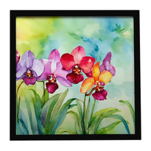 Load image into Gallery viewer, Orchids in Watercolor Framed Metal Print