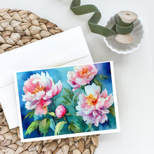 Load image into Gallery viewer, Peonies in Watercolor Greeting Cards -  Blank Note Cards – 8-Pack of Artist-Designed Cards with Envelopes