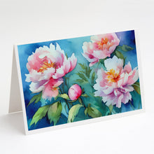 Load image into Gallery viewer, Peonies in Watercolor Greeting Cards -  Blank Note Cards – 8-Pack of Artist-Designed Cards with Envelopes