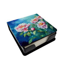 Load image into Gallery viewer, Peonies in Watercolor PU Leather Note Paper Holder